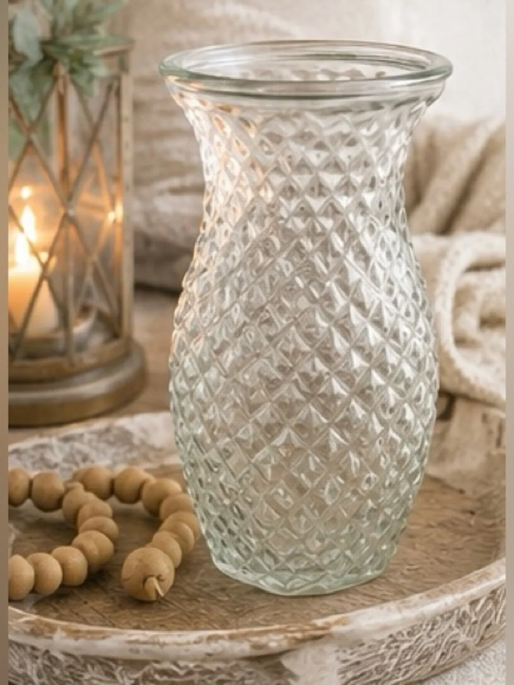 Vintage Pineapple Glass Vase Tiki Bar Cottagecore Coastal Decor